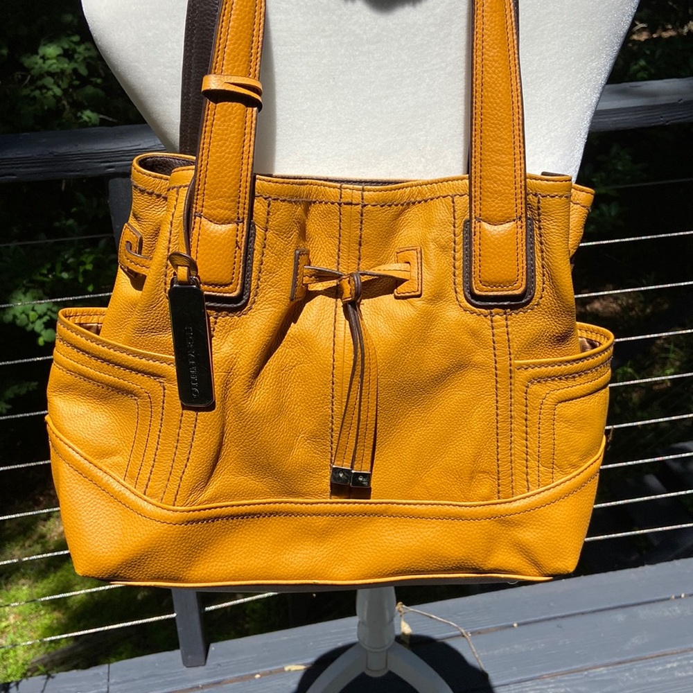 Tignanello mustard yellow purse